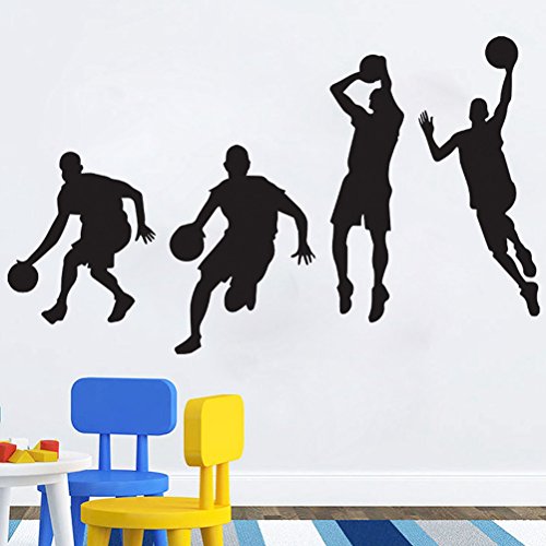3D- Selbstklebende Abnehmbaren Durchbrechen Die Mauer Vinyl Wandsticker / Wandgemälde Kunst Aufkleber Dekorateur (4017 kleine basketball - spielen S(40*63cm)) von AUVS