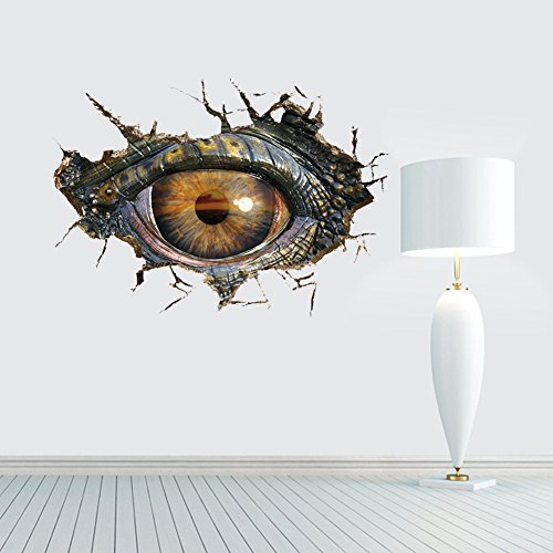 AUVS 3D- Selbstklebende Abnehmbaren Durchbrechen Die Mauer Vinyl Wandsticker/Wandgemälde Kunst Aufkleber Dekorateur (Huge Eye YY1007 (50 x 70cm)) von AUVS