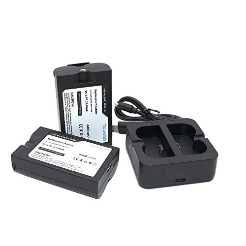 AAUVTKALL Ersatzakku für Ring Video Doorbell 2 3 Plus X Video 4 8AB1S7-0EN0 8VR1S7 8AB1S7-0EN0 Solar Flutlicht Spotlight Cam Solar Stick Up 3,7 V 6400 mAh 2er-Pack von AUVTKALL