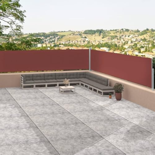 AUVYI Garten-Seitenmarkise aus Stoff (100% Polyester) mit PU-Beschichtung 117x1200 cm Braun Seitenmarkise Terrasse Seitenmarkisen Zum Ausziehen Windschutz Fuer Balkon Sichtschutz für Terasse von AUVYI