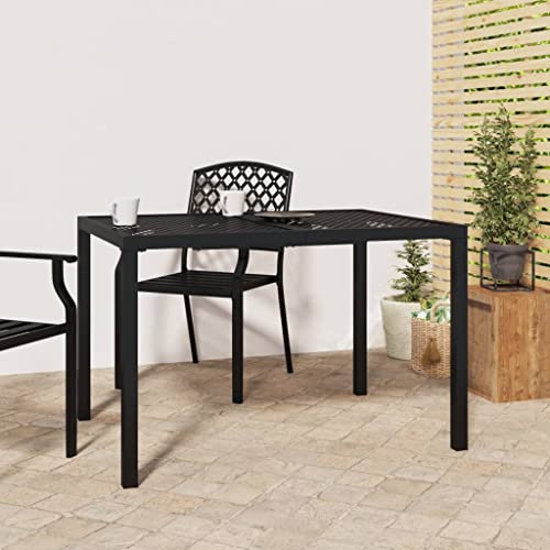 AUVYI Gartentisch Anthrazit 110x80x72 cm Stahl Sofatisch Wohnzimmer Balkontisch Klein Beistelltisch Outdoor Coffee Table Camping Tisch Stehtisch Bistrotisch Esszimmertische von AUVYI