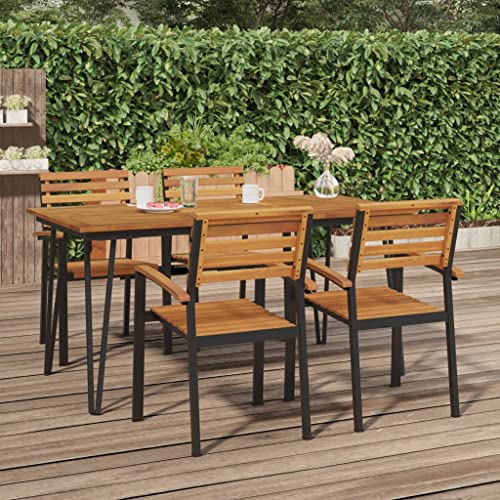 AUVYI Gartentisch mit Haarnadel-Beinen 160x80x75 cm Massivholz Akazie Braun Balkontisch Klein Beistelltisch Outdoor Stehtisch Bistrotisch Sofatisch Wohnzimmer Esszimmertische Coffee Table von AUVYI