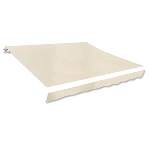 AUVYI Markisenbespannung Canvas Creme 3x2,5 m (ohne Rahmen) Markisen Ersatzstoff Markisenstoff Wechseln Balkonmarkisen Sonnenschutz Stoff Außen Markisenstoff Wasserdicht Hochwertiges Ersatztuch von AUVYI