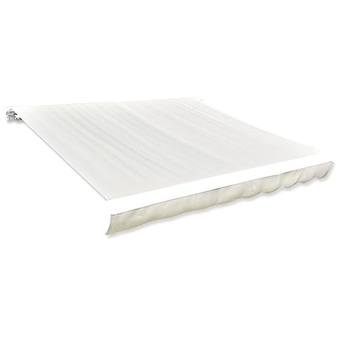 AUVYI Markisenbespannung Canvas Creme 6x3 m (ohne Rahmen) Markisen Ersatzstoff Markisenstoff Wechseln Balkonmarkisen Sonnenschutz Stoff Außen Markisenstoff Wasserdicht Hochwertiges Ersatztuch von AUVYI