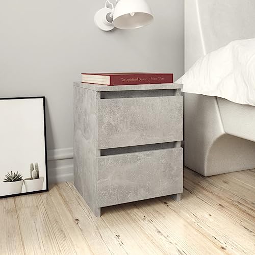 AUVYI Schlafzimmer Beistelltisch 2er Set Nachttisch mit 2 Schubladen 30x30x40 cm Vielseitig Couchtisch Wohnzimmer Klassischenh Betongrau Nachttischschränke Kommode Holzwerkstoff von AUVYI