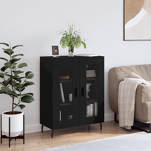 AUVYI Sideboard Schwarz 69,5x34x90 cm Holzwerkstoff Barschrank Schrank Organizer Fernsehschrank Kleiderschrank Kinderzimmer Vorratsschrank Mehrzweckschrank Küchenschränke von AUVYI