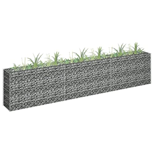 AUVYI Steinkorb Gartendeko 270x30x60 cm Gabionen Hochbeet Gabionenwand Terrasse Pfosten Gabione Stabile Konstruktion GabionenSäule Steingabionen Gabionenkörbe Pflanzenwand Verzinkter Stahl von AUVYI