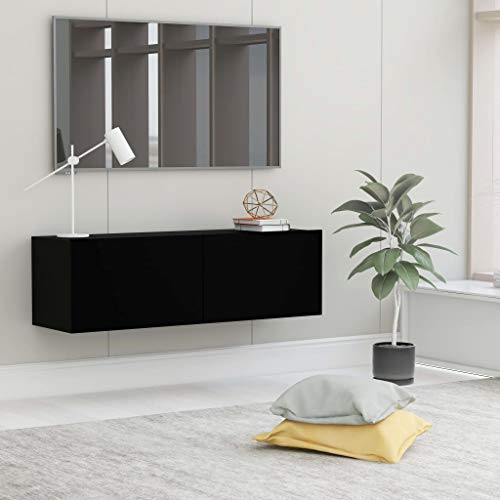 AUVYI TV-Schrank Schwarz 100x30x30 cm Holzwerkstoff Kitchen Cabinet Aufbewahrungsschrank Lowboard Nachttisch Holz Wohnwand Modern Hängeschrank Wohnzimmer Fernseher Schrank von AUVYI