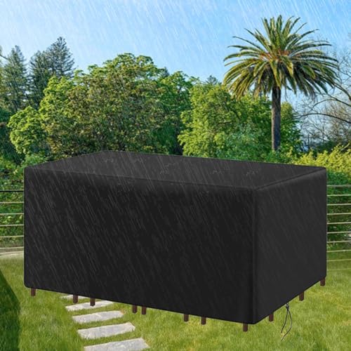 AUWUUA Abdeckplane für Gartenmöbel 225x85x75cm/LxWxH wasserdichte Schutzhülle Gartentisch, Lounge Abdeckung, Staubfest Anti- UV Reißfest Abdeckplane für Rattanmöbel, Terrassenmöbel, Schwarz von AUWUUA