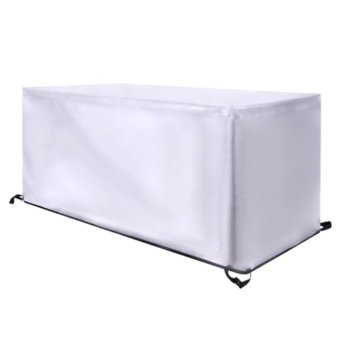AUWUUA Abdeckung für Gartenmöbel 190x125x75cm/LxWxH Schutzhülle für Garten-Tische und Möbel-Gruppen, Winterfest wasserdichte Anti-UV Abdeckplane für Gartentisch Abdeckhaube Terrassenmöbe, Silber von AUWUUA