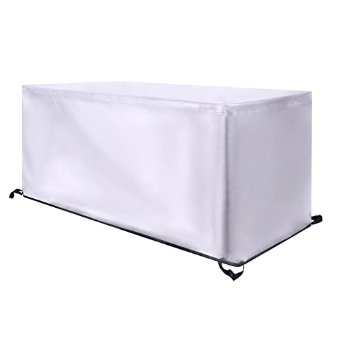 AUWUUA Abdeckung für Gartenmöbel 200x75x80cm/LxWxH Multi Größe Gartenmöbel Abdeckung Wasserdicht Outdoor Tischabdeckung, Winterfest Anti-UV Reißfest Abdeckplane für Loungemöbel und Möbelsets Silber von AUWUUA
