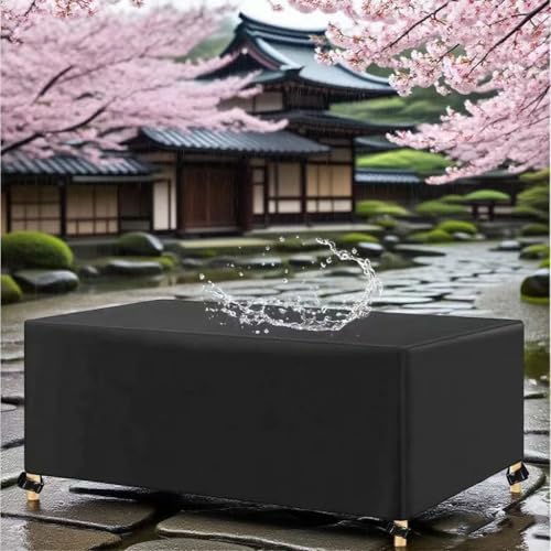 AUWUUA Abdeckung für Gartenmöbel mit 420D Oxford Gewebe, Staubfest Winddicht UV-Beständiges Wasserdicht Schutzhülle Abdeckplane für Gartentische, Sofa Tische, Balkonmöbel 195x120x75cm/LxWxH von AUWUUA