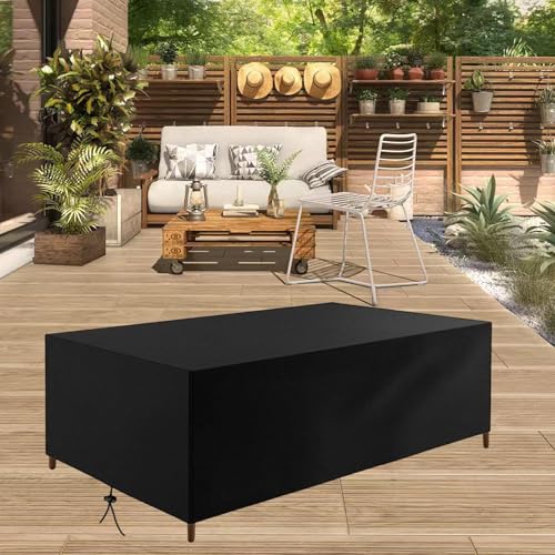 AUWUUA Gartenmöbel Abdeckung Winterfest 190x100x65cm/LxWxH Rechteckig Gartentisch Abdeckplane, Multi Größe 420D Oxford Wasserdicht Winddicht Anti-UV Outdoor Schutzhülle für Terrassenmöbel-Schwarz AUWUUA Gartenmöbel Abdeckung Winterfest 190x100x65cm/LxWxH Rechteckig Gartentisch Abdeckplane, Multi Größe 420D Oxford Wasserdicht Winddicht Anti-UV Outdoor Schutzhülle für Terrassenmöbel-Schwarz von AUWUUA
