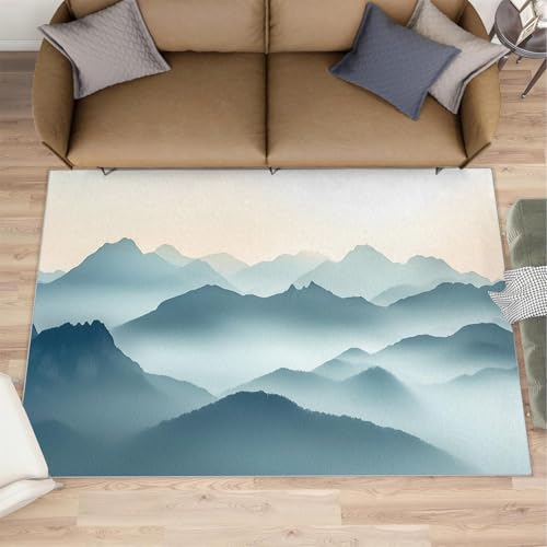 AUWUUA Große Teppiche mit Bergmotiv für Wohnzimmer, 70 x 120 cm, waschbar, rutschfest, Abstrakter Farbverlauf, Naturlandschaft, für Schlafzimmer, Büro, Esszimmer, Kinderspielzimmer AUWUUA Große Teppiche mit Bergmotiv für Wohnzimmer, 70 x 120 cm, waschbar, rutschfest, Abstrakter Farbverlauf, Naturlandschaft, für Schlafzimmer, Büro, Esszimmer, Kinderspielzimmer von AUWUUA