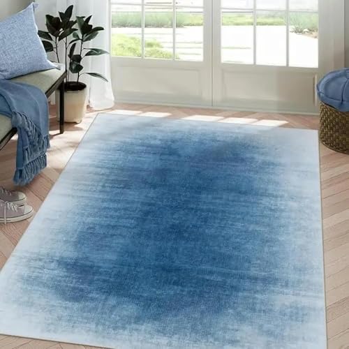 AUWUUA Moderne abstrakte Teppiche 200x290cm Farbverlauf Blau Waschbar Teppich Wohnzimmer, Einfache Weicher & Pflegeleichter Flur Teppich Läufer, Rutschfester für Büro Esszimmer jugendzimmer AUWUUA Moderne abstrakte Teppiche 200x290cm Farbverlauf Blau Waschbar Teppich Wohnzimmer, Einfache Weicher & Pflegeleichter Flur Teppich Läufer, Rutschfester für Büro Esszimmer jugendzimmer von AUWUUA