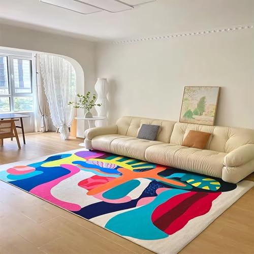 AUWUUA Waschbarer kurzfloriger Dopamin-Teppich, Bunt Abstrakt Türmatte 50x140cm Flur Teppich Läufer, Ultradünner modernem Design und geometrischem Muster für Schlafzimmer, Jugendzimmer, Küchen AUWUUA Waschbarer kurzfloriger Dopamin-Teppich, Bunt Abstrakt Türmatte 50x140cm Flur Teppich Läufer, Ultradünner modernem Design und geometrischem Muster für Schlafzimmer, Jugendzimmer, Küchen von AUWUUA