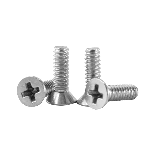 AUXBC 100 Stück Senkkopfschrauben #4-40x3/8" Phillips Drive 304 Edelstahl Vollgewinde Grobgewinde von AUXBC