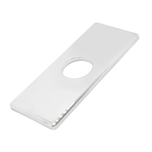 AUXBC 15,2 cm Wasserhahn-Rosettenplatte, Edelstahl-Deckabdeckung für 1-3-Loch-Badezimmer-Waschtisch-Waschbecken, rechteckige Lochplatte, verchromtes Küchenarmatur-Zubehör von AUXBC
