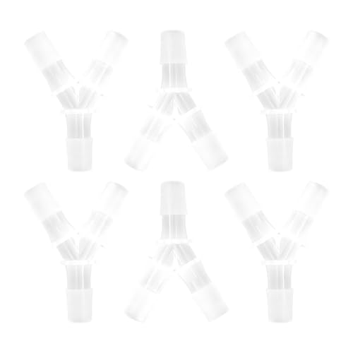 AUXBC 6 x 1,27 cm Schlauchstutzen, gleicher Widerhaken, transparent, Y-förmig, 3-Wege-Kunststoff-Gelenkspleißer, Verbindungsstück für Luftleitungsrohre von AUXBC