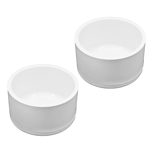 AUXBC PVC-Endkappen, 5,1 cm (2 Zoll), weißer Steckdosenstecker, Adapter, PVC-Rohrverschraubungsabdeckungen für Gewächshausrahmen und Regalsysteme (63 mm Innendurchmesser), 2 Stück von AUXBC
