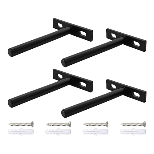 AUXBC Schwebende Regalhalterungen, robust, versteckte Regalstützen, verdeckte Regalstütze für Holzregale, DIY-Heimdekoration, inklusive Schrauben und Dübeln, 4 Stück von AUXBC