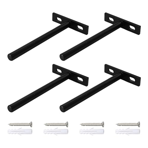 AUXBC Schwebende Regalhalterungen, robust, versteckte Regalstützen, verdeckte Regalstütze für Holzregale, DIY-Heimdekoration, inklusive Schrauben und Dübeln, 4 Stück von AUXBC