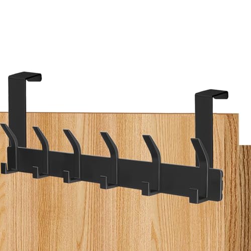 AUXHCYL Türhaken zum Einhängen, Kleiderhaken Tür Einhängen für Platzsparend, Türgarderobe zum Einhänge von Kleidung, Handtüchern und Hüten, Praktischer Tür Garderobe(Schwarz) von AUXHCYL