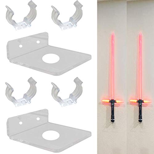 AUXPhome Transparenter Acryl-Präsentationsständer für Star Wars Lichtschwert FX Master Replikas Graflex LED-Lichtschwerter, Doppelklingen, Doppelschwerter, kein Lichtschwert, 2 Stück von AUXPhome