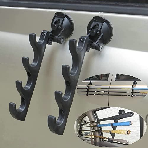 Auto verstellbare Angelrutenhalter mit Saugnäpfen, Angelruten-Aufbewahrungsregal für Auto/LKW/SUVs und Vans/glattes Glas, hält bis zu 4 Angelruten – um Ihre Angelruten sicher zu halten von AUXPhome