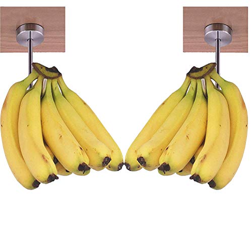 Bananenhalter, Bananenständer, Traubenhaken, Unterschrankhaken für Bananen oder andere leichte Küchenartikel. Dieser Kleiderbügel kann einen 10-Pfund-Beutel Kartoffeln einfach aufhängen, 2 Stück von AUXPhome