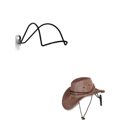 Cowboyhut-Halter/Cowboyhut-Wandbehang, Dekoration, rustikal, für Herren und Damen, Western-Stil, Cowboy/Cowgirl-Strohhhut, Kappen-Aufbewahrung, Präsentationsständer, Trockenständer, Organizer, Metall, Schwarz von AUXPhome