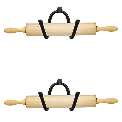 AUXPhome Nudelholz Halter - Wandhalter Flasche Lagerung Organizer - Hardware enthalten - Rustikale Home Decor Kolonial Wand Decor - 2 Pack von AUXPhome