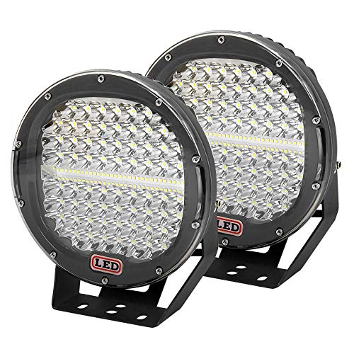 AUXTINGINGS 2 Stück 9 Zoll 294W LED-Hülsen Lichtstange Rot Runde 24000lm Wasserdichte Fleckstrahl LED Arbeit Fahren Licht Kompatibel mit LKW SUV ATV Traktor Boot Off Road von AUXTINGS