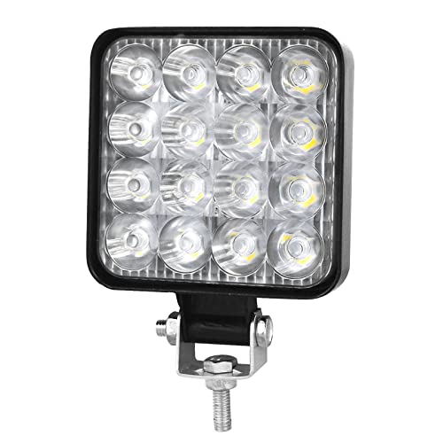 AUXTINGS 1 Stücke 10 cm 48W Mini dünn LED Arbeitsscheinwerfer Flutlicht Leuchtfleck Beam LED Pods 12V 24V Zusatzscheinwerfer Offroad Nebel Lampen für LKW Traktorboot 4x4 Auto SUV ATV,IP66 von AUXTINGS