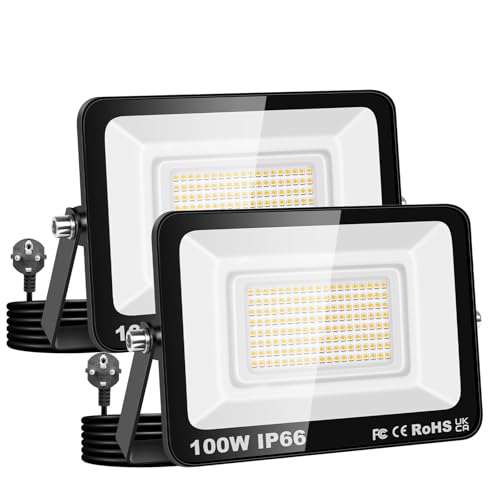 AUXTINGS 2 Stück 100W Led Strahler Außen mit Stecke, 10000LM Scheinwerfer Aussen IP66 Fluter 6000K Kaltweiß Aussenstrahler Flutlichtstrahler mit 150cm Cable für Garten Hinterhof Garage Terrassen AUXTINGS 2 Stück 100W Led Strahler Außen mit Stecke, 10000LM Scheinwerfer Aussen IP66 Fluter 6000K Kaltweiß Aussenstrahler Flutlichtstrahler mit 150cm Cable für Garten Hinterhof Garage Terrassen von AUXTINGS