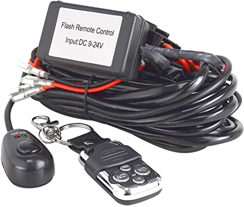 AUXTINGS 3 Meter 40A 12V Universal LED Lichtstange Kabelbaum Kit EIN/AUS-Fernbedienungsschalter Leistung Relais Klingensicherung für AUS-Straße Fahrlampen Nebelarbeitsbeleuchtung (1 Blei) von AUXTINGS