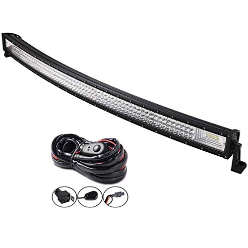 AUXTINGS 52 Zoll 132 cm 675W Gebogene Dreireihige LED-LICHTLEISTE Spot fahren Nebelscheinwerfer Flutlicht Spotlight 6000K Wasserdicht IP67 Arbeitslicht 12V von AUXTINGS