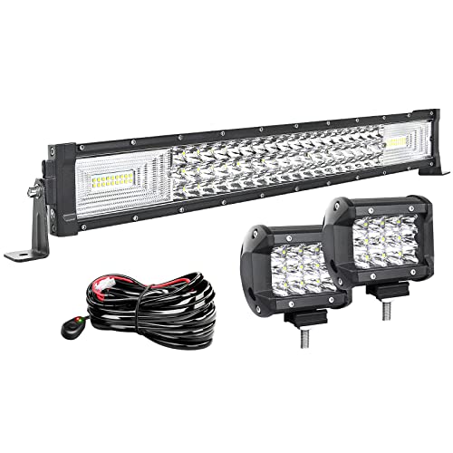 AUXTINGS LED Zusatzscheinwerfer Scheinwerfer mit 3 Reihen 56 cm 270W LED Nebelscheinwerfer,2x 10cm led arbeitsscheinwerfer für Geländewagen ATV AWD SUV 4x4 Pickup, 12V 24V wasserdicht AUXTINGS LED Zusatzscheinwerfer Scheinwerfer mit 3 Reihen 56 cm 270W LED Nebelscheinwerfer,2x 10cm led arbeitsscheinwerfer für Geländewagen ATV AWD SUV 4x4 Pickup, 12V 24V wasserdicht von AUXTINGS