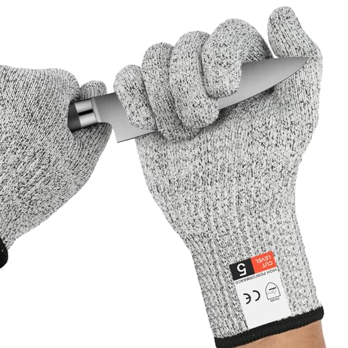 AUYAO Schnittschutzhandschuhe Schnittschutzhandschuhe Level 5Schutz Schnittfeste Handschuhe für den täglichen Gebrauch Lebensmittelecht Küchenhandschuhe Arbeitshandschuhe Schnitzhandschuhe (Grau,24cm) AUYAO Schnittschutzhandschuhe Schnittschutzhandschuhe Level 5Schutz Schnittfeste Handschuhe für den täglichen Gebrauch Lebensmittelecht Küchenhandschuhe Arbeitshandschuhe Schnitzhandschuhe (Grau,24cm) von AUYAO