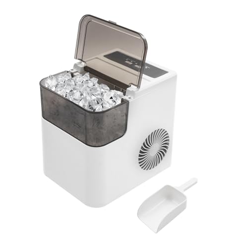 165 W Eiswürfelmaschine, 12 kg in 24 Stunden, Eiswürfel 8 Minuten, 2 Eiswürfelgrößen, für Zuhause/Küche/Camping von AUYART