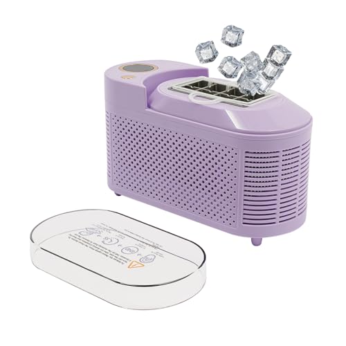 Eiswürfelbereiter,12V Mini-Eiswürfelbereiter für die Arbeitsplatte, kompakte Eismaschine für Zuhause/Auto/Reisen (Violett) von AUYART