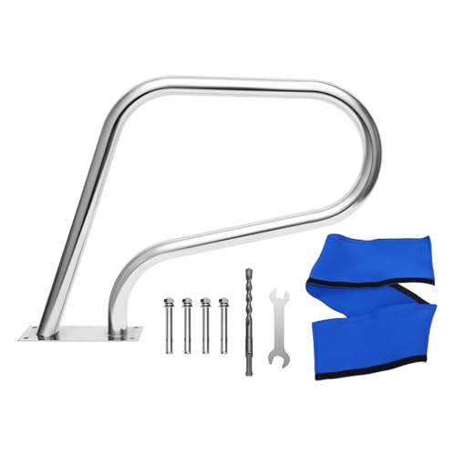 Pool Handlauf Pool-Geländer, Handlauf Edelstahl im U-Design mit Pool Zubehör, Poolleiter-Handläufe Tragfähige | Rutschfeste für Schwimmbäder, Wasserparks 81 * 58cm von AUYART