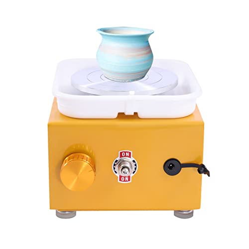 Töpferscheibe Pottery Wheel Töpferset Für Zuhause mit 8* Töpferwerkzeugen Einstellbare Geschwindigkeit | Geräuscharm Töpfern für Professionelle Töpfer und Heimwerker, Interaktives Geschenk Eltern Kind von AUYART