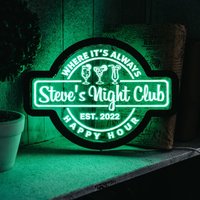 Nachtclub Neon Schild, Nachtclub Led Nacht Club Licht Dekor, Acryl Schild Individuell, Personalisiertes von AUssieMoss