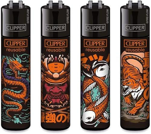 Clipper® 4er Anime Collection Lighter Flints Feuerzeug + 1 Sticker High Zombie von AV AVIShI