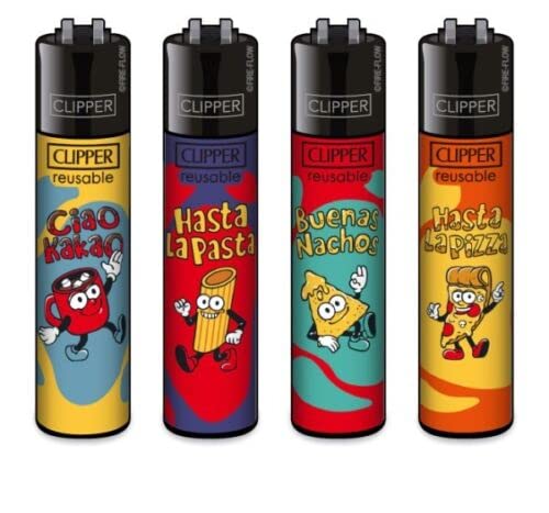 Clipper® 4er Bye Bye Collection Lighter Flints Feuerzeug + 2 Sticker von AV AVIShI