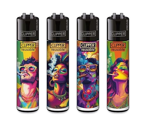 Clipper® 4er FFX Pride Collection Lighter Flints Feuerzeug + 1 Sticker High Zombie von AV AVIShI