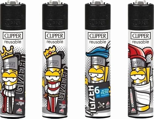 Clipper® 4er Gizeh #7 Collection Lighter Flints Feuerzeug + 1 Sticker High Zombie von AV AVIShI