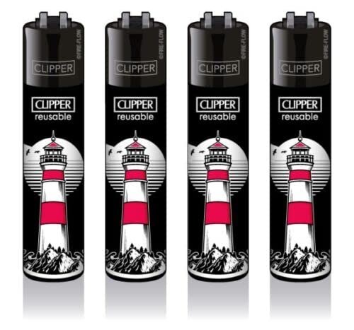 Clipper® 4er Hamburg Leuchtturm Collection Lighter Flints Feuerzeug + 2 Sticker von AV AVIShI