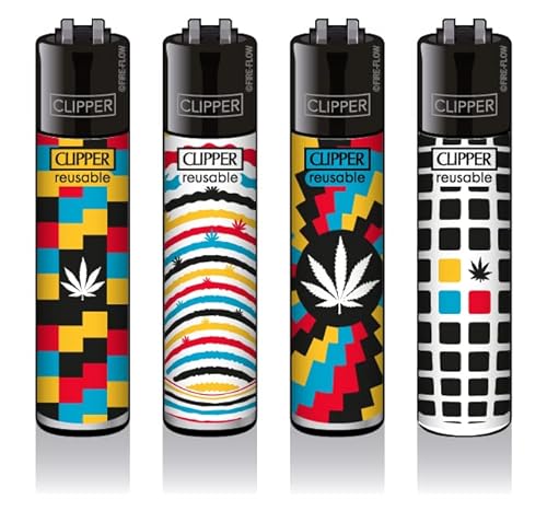 Clipper® 4er Optical Weed Collection Lighter Flints Feuerzeug + 2 Sticker von AV AVIShI